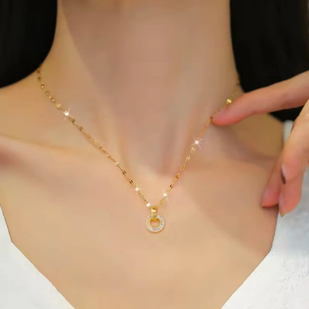 18k Gold filled Necklace & earring set for women - Picture 4 of 6